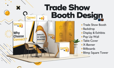 I will design trade show booth, backdrop and banner for your exhibition