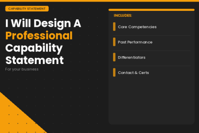 I will design a professional capability statement for your business