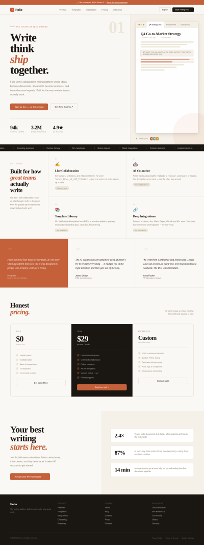  will design and develop a modern SaaS marketing website with Next.js