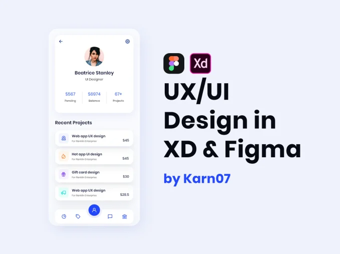 I will do mobile app ux ui design in adobe xd ,figma | Fliam