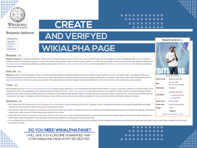 I will Create an approved wikialpha page for individual or Company