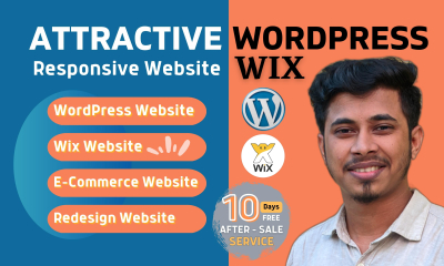 I will design a responsive wordpress website or wix website