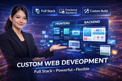 I will build custom website development as front end, backend or full stack developer