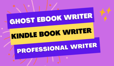 I will be your professional ghost ebook writer, ghostwriter, kindle book writer