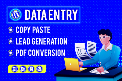 I will do excel data entry, copy paste, web research, pdf conversion