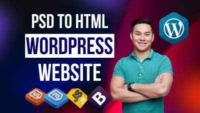 I will do Figma or Psd to Html or WordPress, Responsive web design using Js, Css