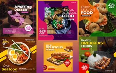 I will design impressive food poster, flyer, banner, menu card for restaurant