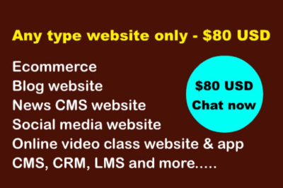 I will make all type of websites in 50 USD