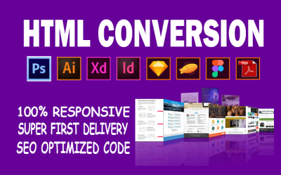 I will convert psd to hmtl, figma to html with css, bootstrap and  javaScript