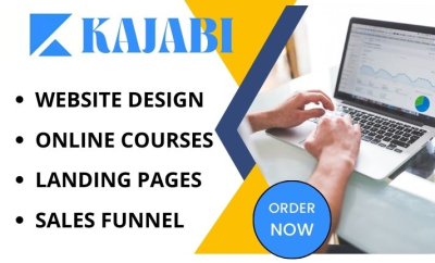 build a kajabi website design, kajabi landing page, and be your kajabi expert