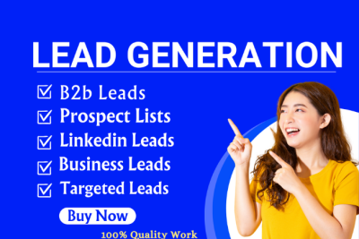 I will generate b2b leads, LinkedIn leads, prospect lists, and targeted lists