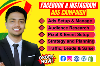 I will do setup facebook and instagram ads campaign, manage meta ads