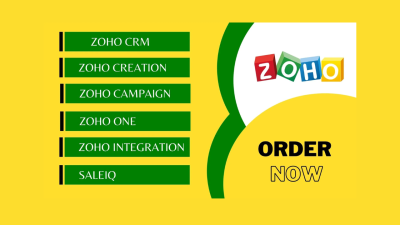 I will do anything related to zoho one, zoho CRM, and zoho campaign