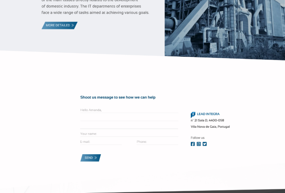 Landing page Lead Integra (system integrator)