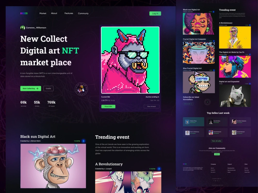 BSO20: NFT Marketplace Landing Page Design