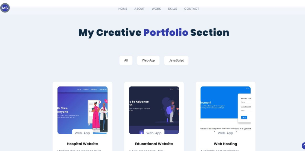 full stack portfolio application