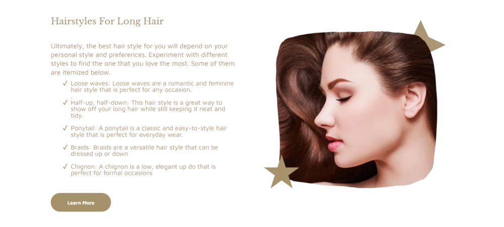 Hair Styling Sales Page