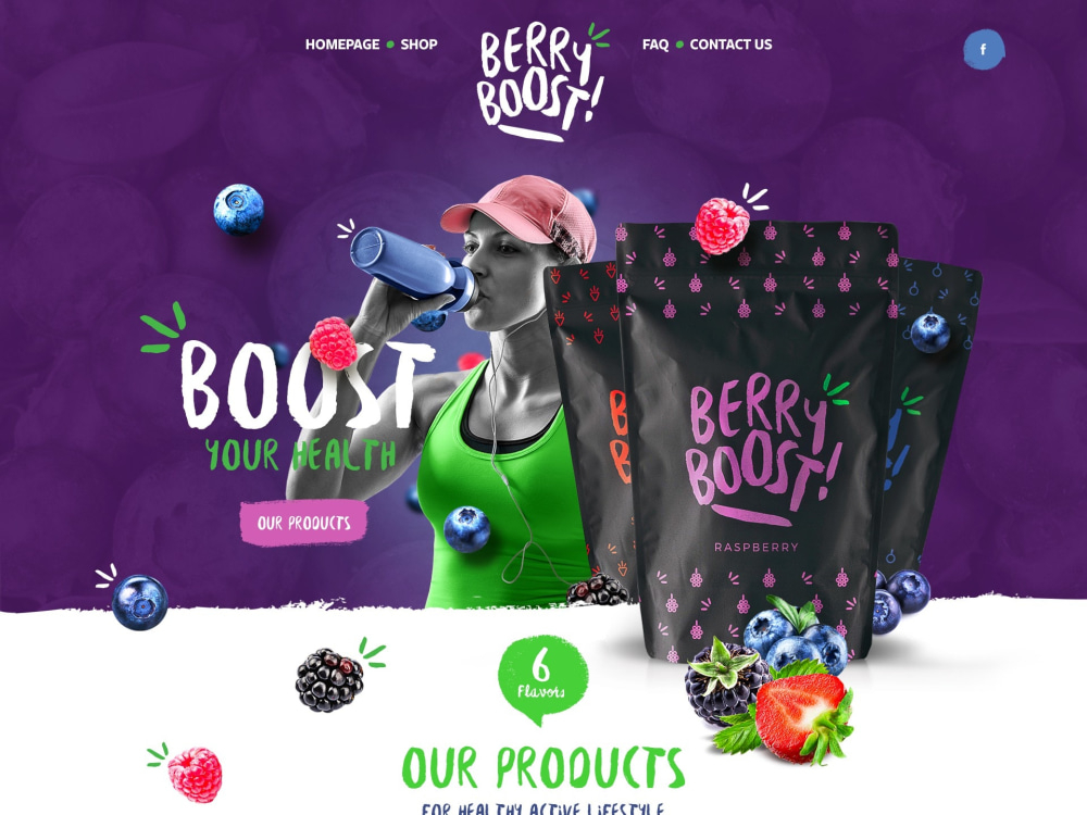 Berry Boost: Vibrant E-commerce Web Design for a Healthy Lifestyle Brand